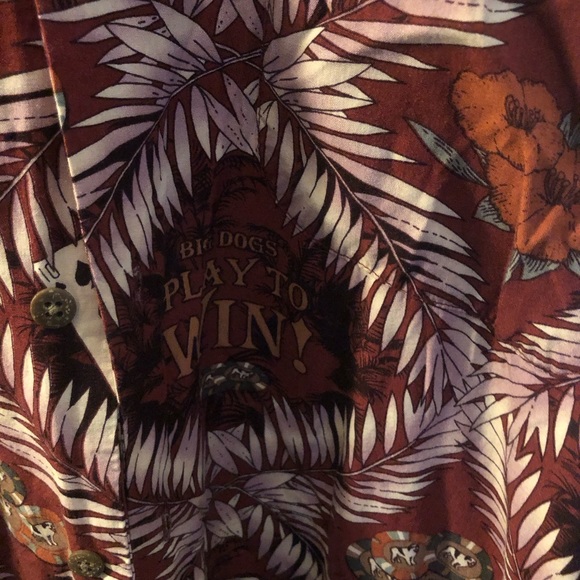 Vintage Big Dogs Hawaiian Shirt Big Dogs Play to Win Poker Hand Men’s XL - Picture 11 of 13